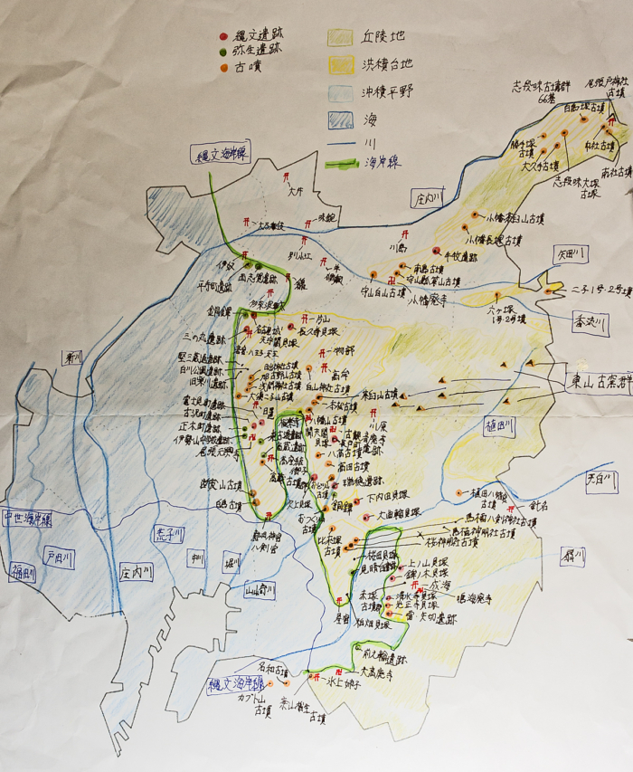 名古屋遺跡手書き地図